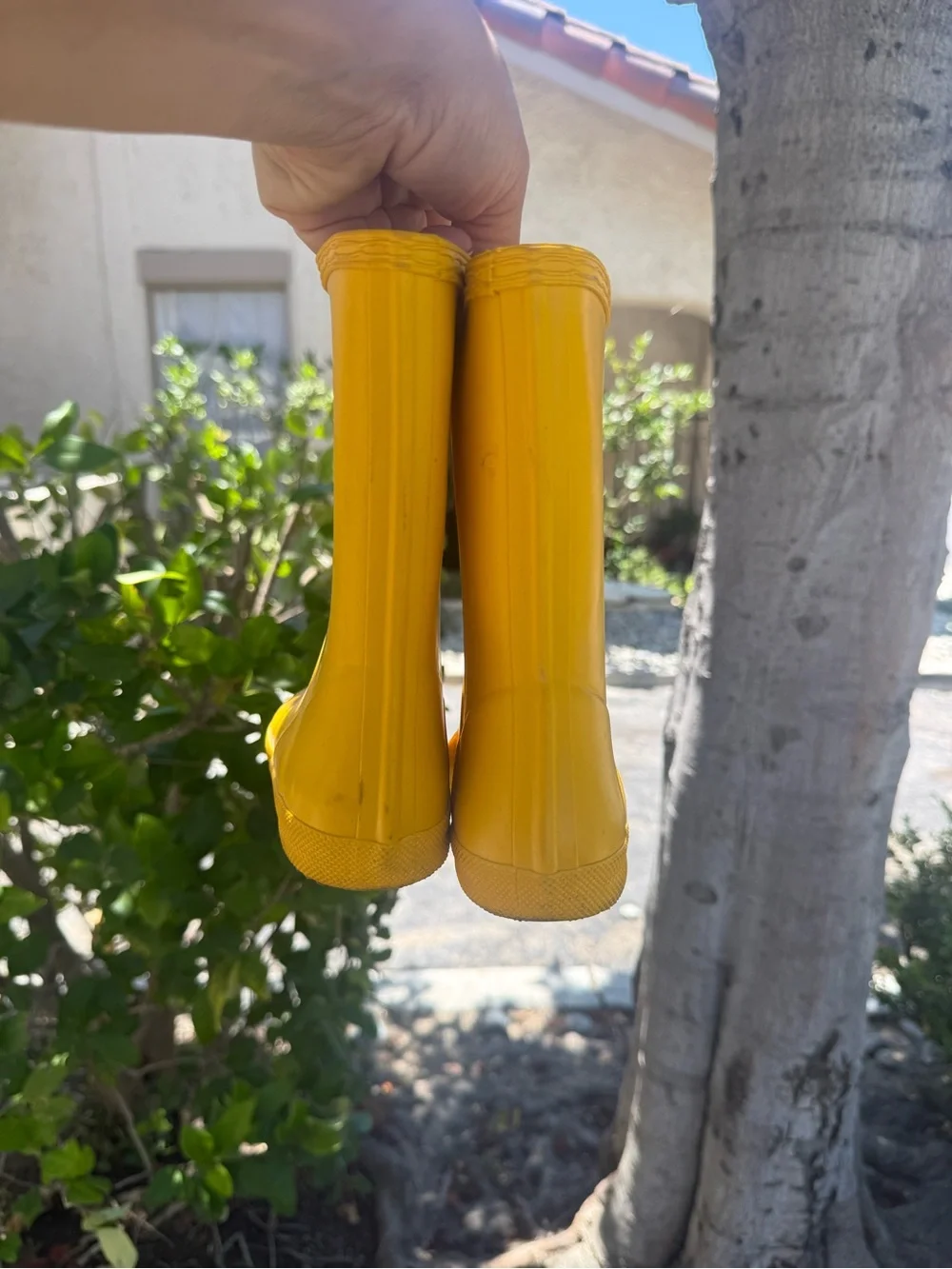 Hunter Yellow Kids Rain Boots - Classic Logo